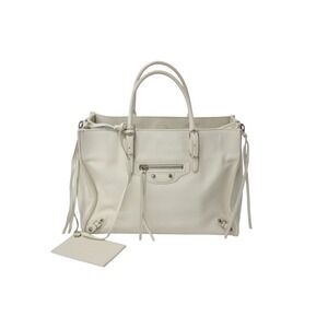BALENCIAGA THE PAPER handbag White leather
